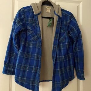 L.L. Bean Children’s 10-12 plaid flannel and fleece jacket. New with Tags